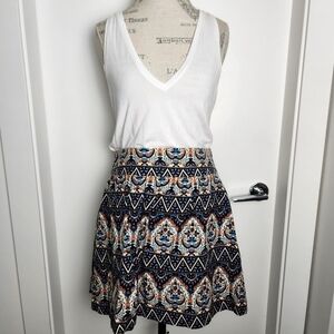 F21 Vibrant Pattern Circle Skirt